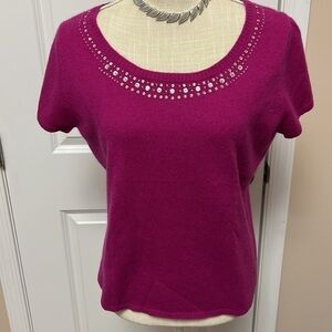 Bill Burns cashmere t-shirt, blouse shirt sleeves, size XL, New​​​​​​​